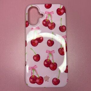 Velvet Caviar Pink and Red Cherry Print Phone Case